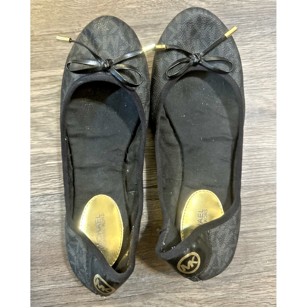 Michael Kors Women's Flat‎  Shoes   Melody Ballet Signature Black Size 7.5